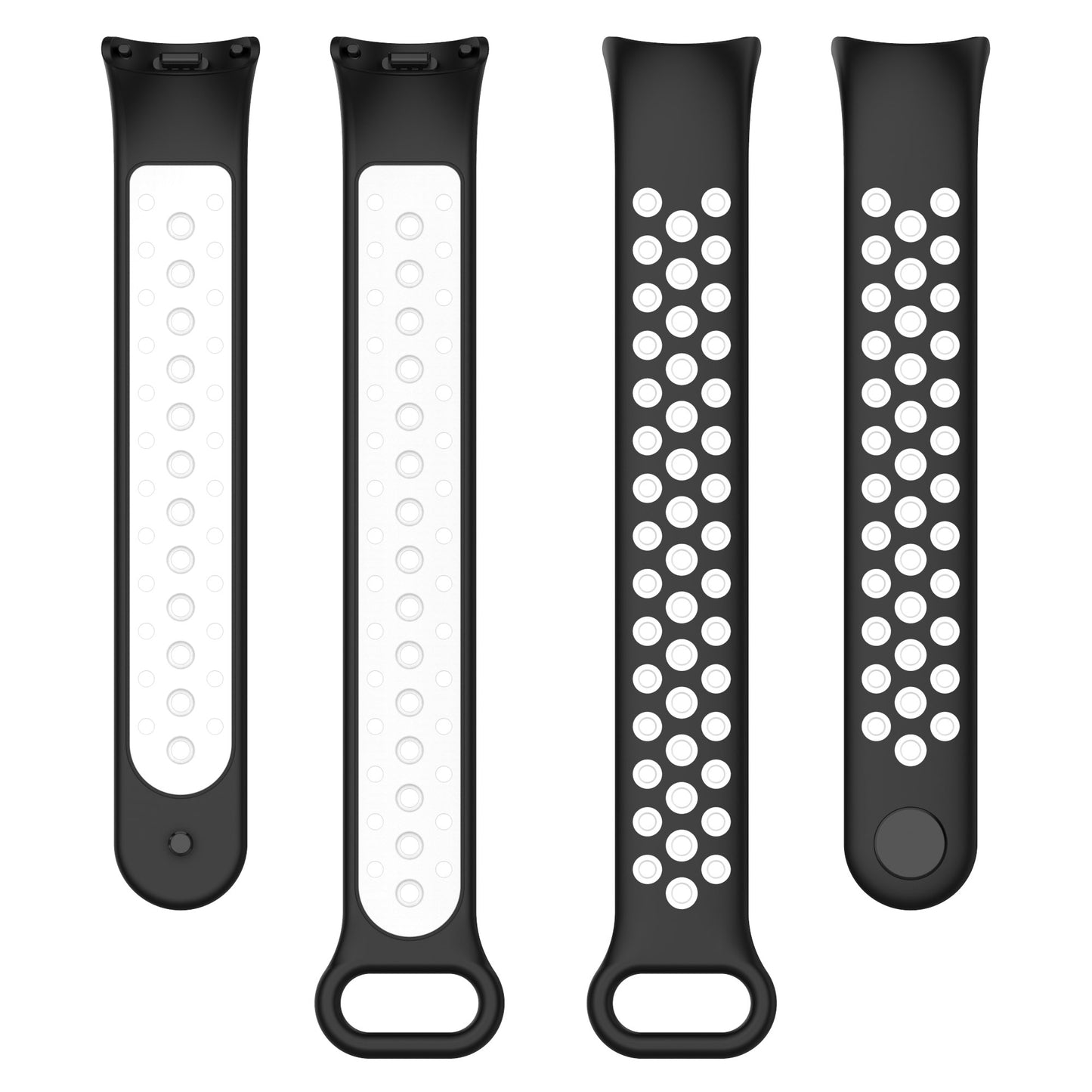 For Xiaomi Smart Band 8 Silicone Watch Bands Dual-color Sport Strap with Silicone Connector