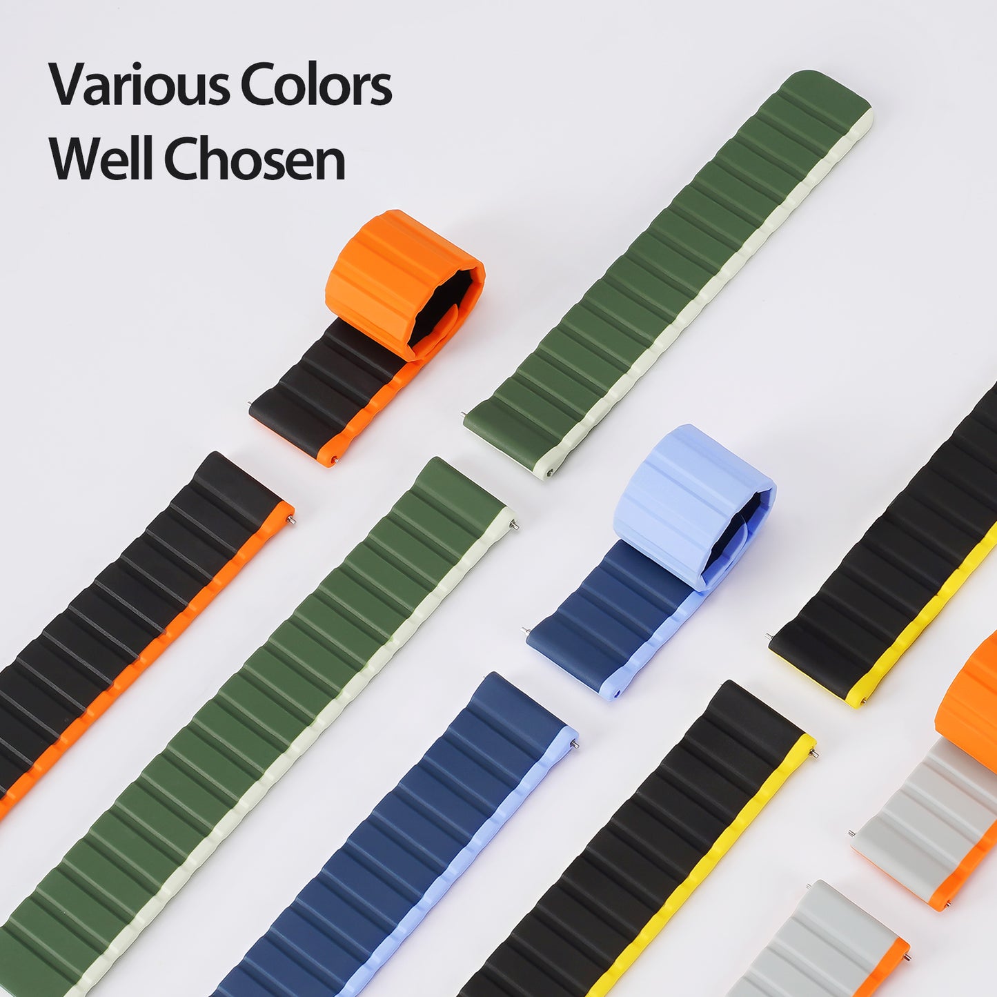 DUX DUCIS LD Series for Samsung Galaxy Watch3 45mm Smartwatch Bands 22mm Dual Color Silicone Watch Strap