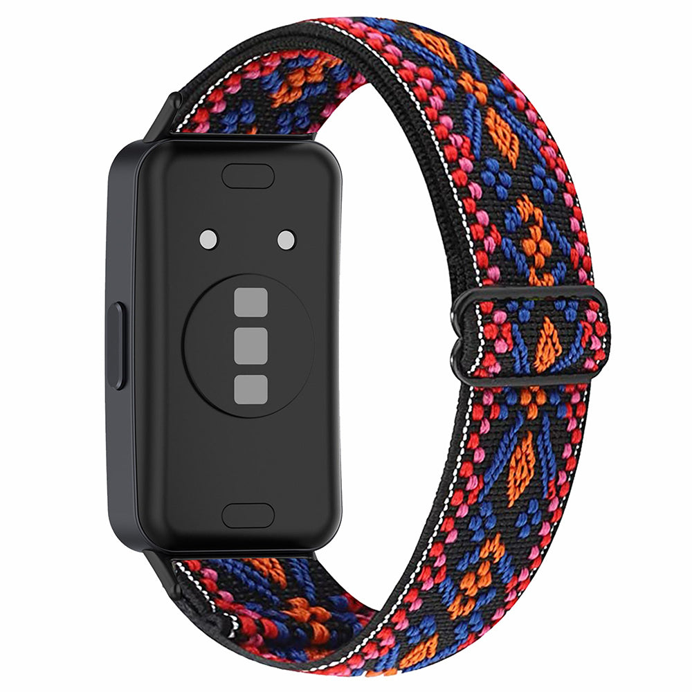 For Huawei Band 8 Bohemian Style Elastic Nylon Smartwatch Strap Watch Band Replacement