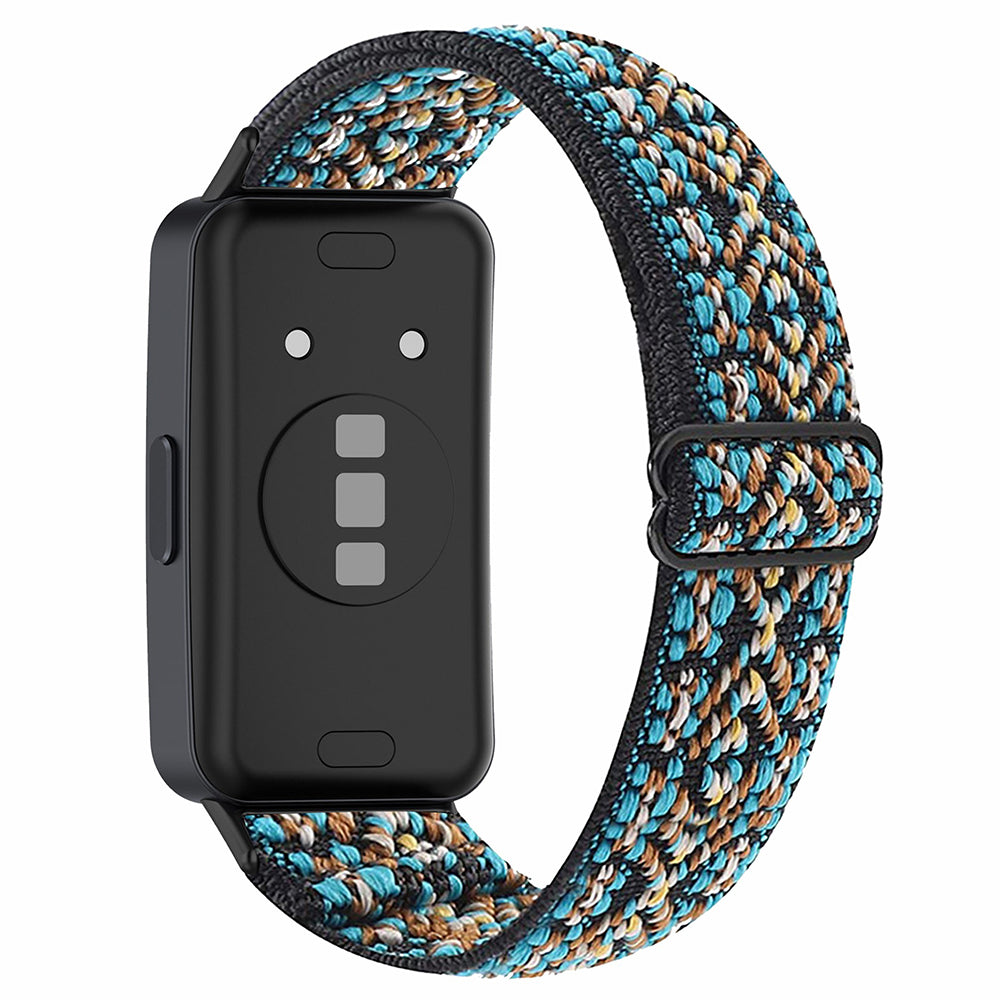 For Huawei Band 8 Bohemian Style Elastic Nylon Smartwatch Strap Watch Band Replacement