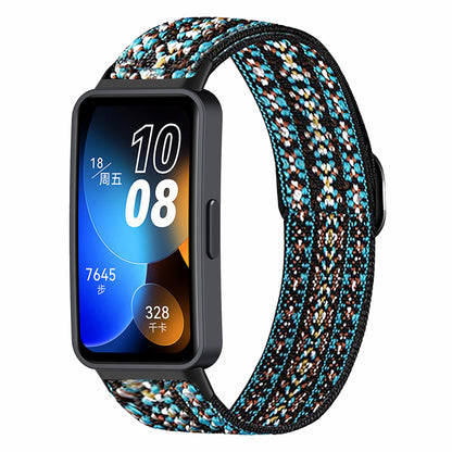 For Huawei Band 8 Bohemian Style Elastic Nylon Smartwatch Strap Watch Band Replacement