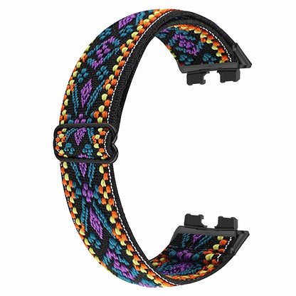 For Huawei Band 8 Bohemian Style Elastic Nylon Smartwatch Strap Watch Band Replacement