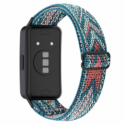 For Huawei Band 8 Bohemian Style Elastic Nylon Smartwatch Strap Watch Band Replacement