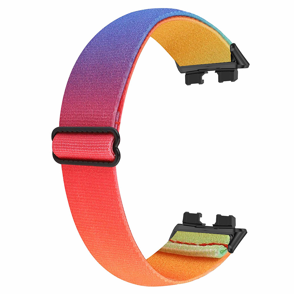 For Huawei Band 8 Bohemian Style Elastic Nylon Smartwatch Strap Watch Band Replacement