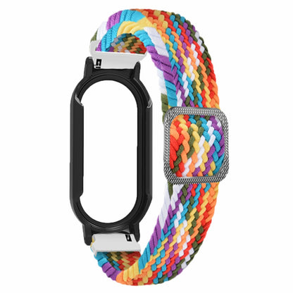 For Xiaomi Smart Band 8 Braided Nylon Watch Band Elastic Wrist Strap with Watch Case and Screen Protector