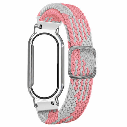 For Xiaomi Smart Band 8 Braided Nylon Watch Band Elastic Wrist Strap with Watch Case and Screen Protector