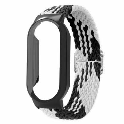 For Xiaomi Smart Band 8 Braided Nylon Watch Band Elastic Wrist Strap with Watch Case and Screen Protector