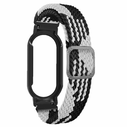 For Xiaomi Smart Band 8 Braided Nylon Watch Band Elastic Wrist Strap with Watch Case and Screen Protector