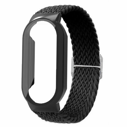 For Xiaomi Smart Band 8 Braided Nylon Watch Band Elastic Wrist Strap with Watch Case and Screen Protector