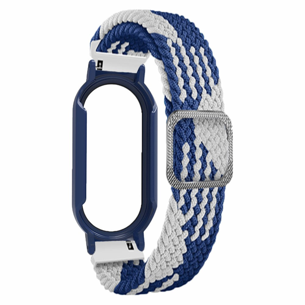 For Xiaomi Smart Band 8 Braided Nylon Watch Band Elastic Wrist Strap with Watch Case and Screen Protector