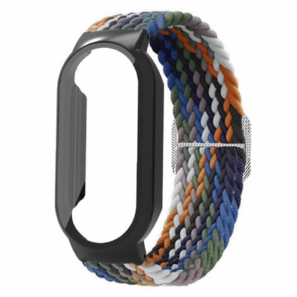 For Xiaomi Smart Band 8 Braided Nylon Watch Band Elastic Wrist Strap with Watch Case and Screen Protector