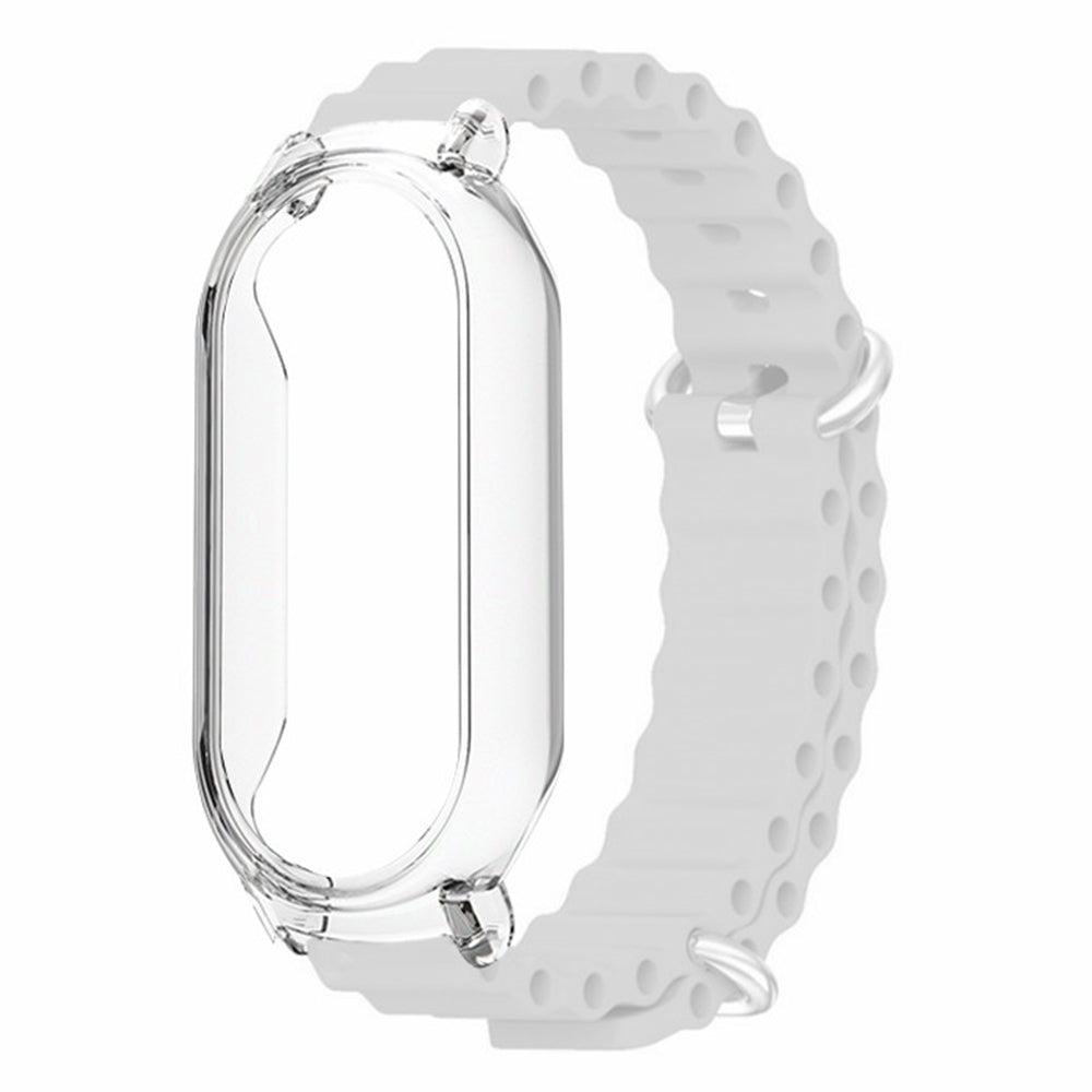 For Xiaomi Mi Band 7 Ocean Silicone Band Adjustable Wrist Strap with Transparent Watch Case