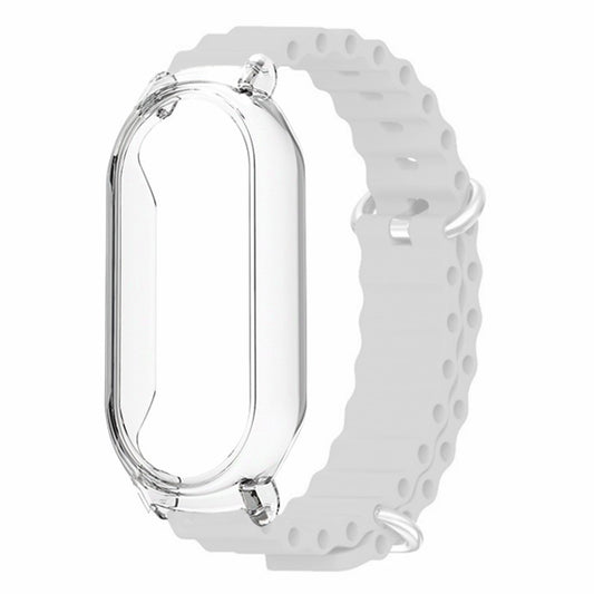 For Xiaomi Mi Band 7 Ocean Silicone Band Adjustable Wrist Strap with Transparent Watch Case