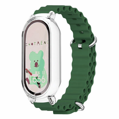 For Xiaomi Mi Band 7 Ocean Silicone Band Adjustable Wrist Strap with Transparent Watch Case