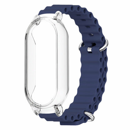 For Xiaomi Mi Band 7 Ocean Silicone Band Adjustable Wrist Strap with Transparent Watch Case