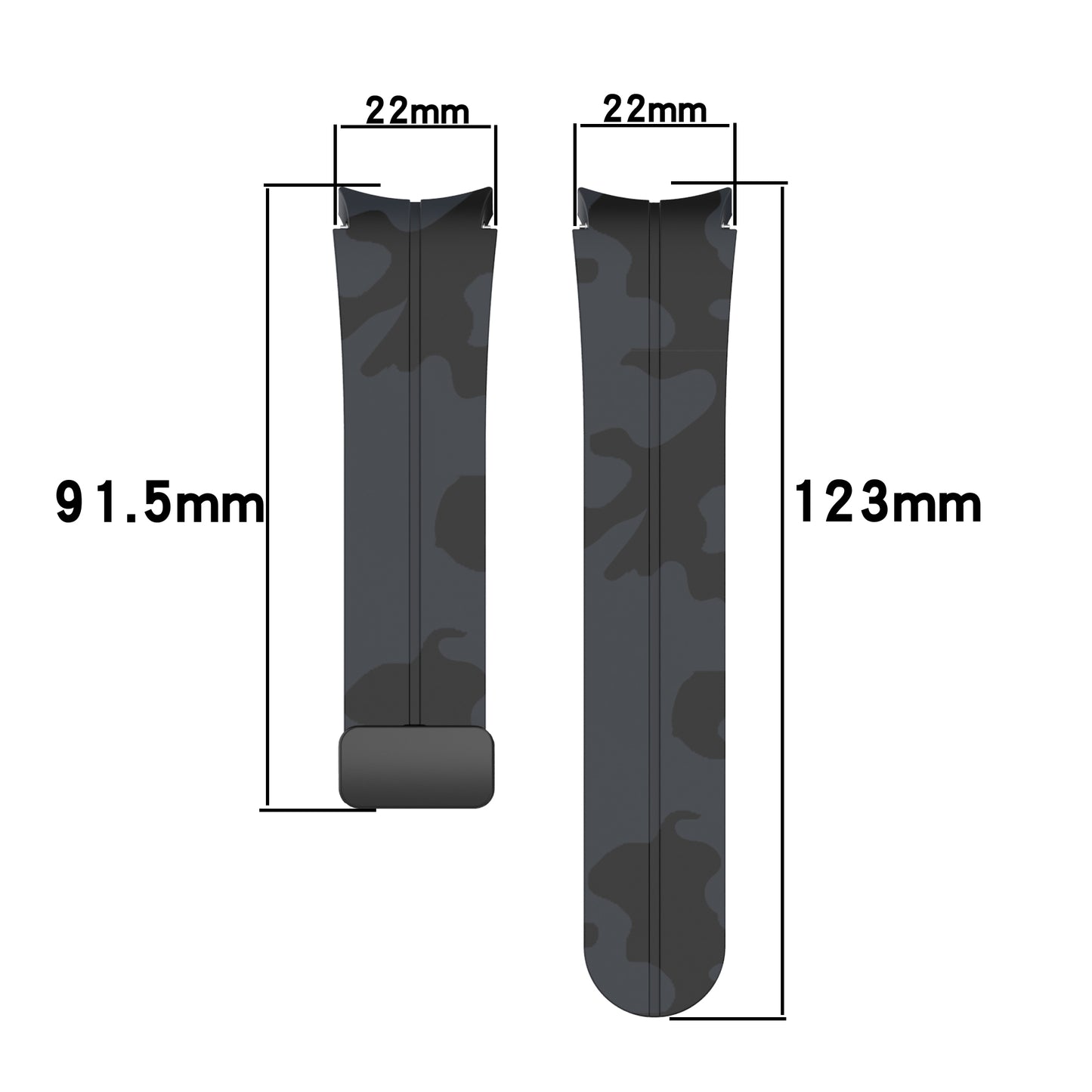 For Samsung Galaxy Watch 5 Pro 45mm / Watch 5 40 / 44mm / Watch4 40 / 44mm / Watch4 Classic 42 / 46mm Camo Silicone Watch Band