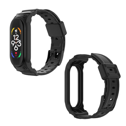 For Xiaomi Mi Band 5 / 6 / 7  Integrated TPU Watch Case Wrist Band Replacement Watch Strap