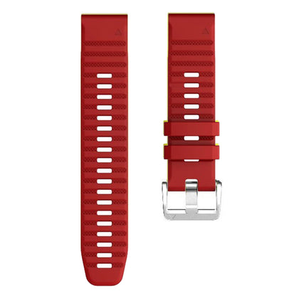 For Garmin Tactix 7 Pro / Fenix 7X / Fenix 6X Pro 26mm Watch Band Silicone Wrist Strap with Steel Silver Buckle