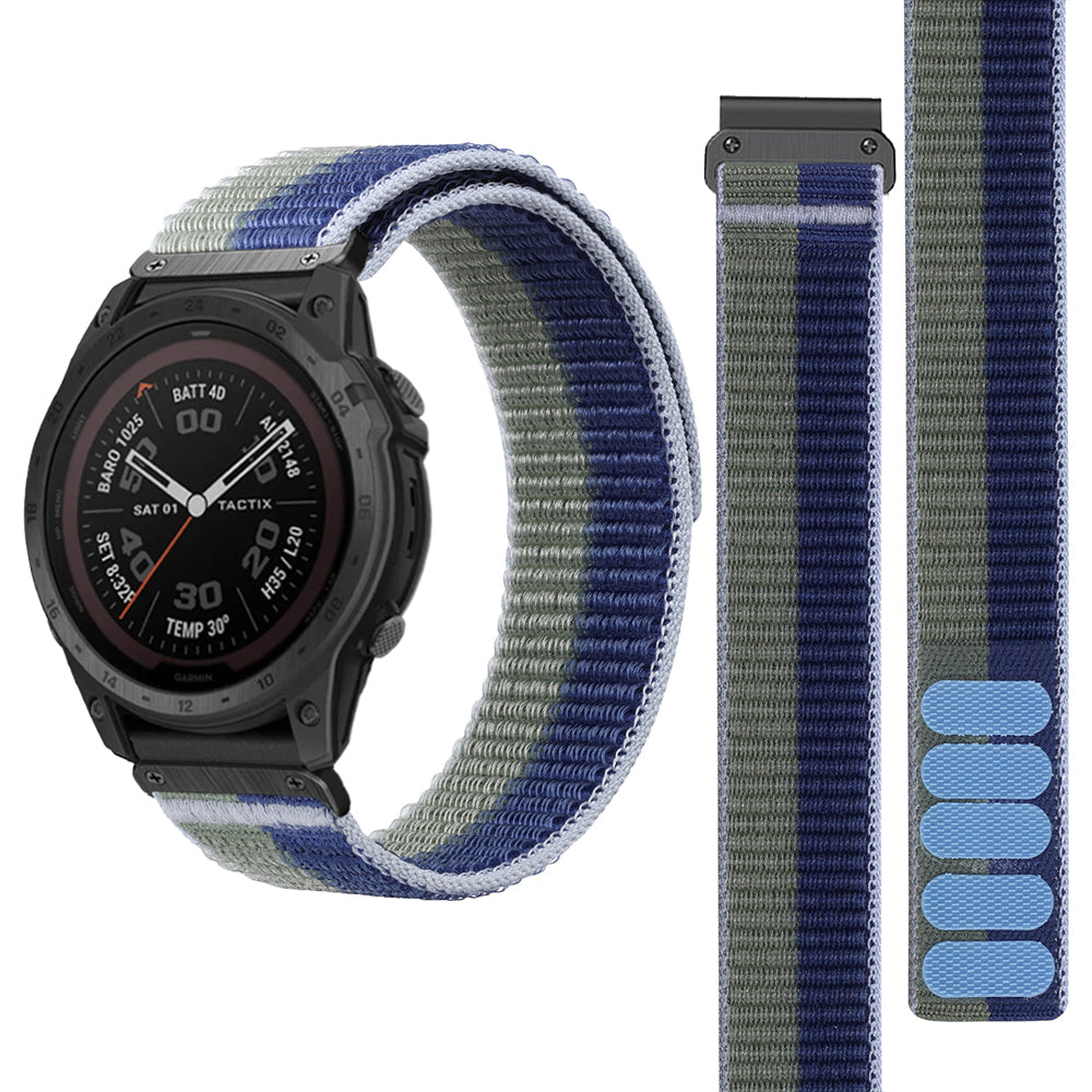 For Garmin Tactix 7 Pro / Fenix 7X / Fenix 6X Pro 26mm Nylon Watch Band Adjustable Wrist Strap Replacement