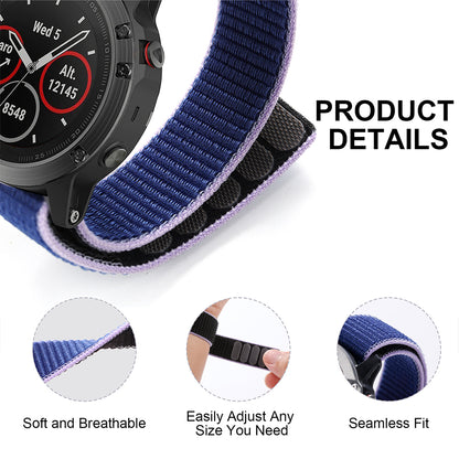 For Garmin Forerunner 965 / 955 / 945 / 935 Adjustable Watch Strap Stitching Nylon Loop Wrist Band