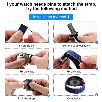 For Garmin Forerunner 965 / 955 / 945 / 935 Adjustable Watch Strap Stitching Nylon Loop Wrist Band