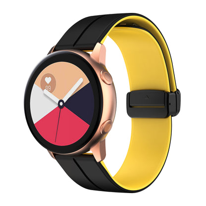 Watch Band for Huawei Watch 4 / Watch 4 Pro / Watch 3 / Watch 3 Pro , 22mm Silicone Dual Color Strap with Black Magnetic Folding Buckle