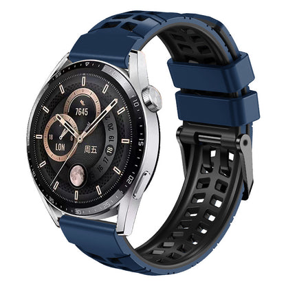 For Huawei Watch 4 / 4 Pro / Watch 3 / 3 Pro Silicone Watch Band 22mm Textured Watch Strap with Dual Buckle