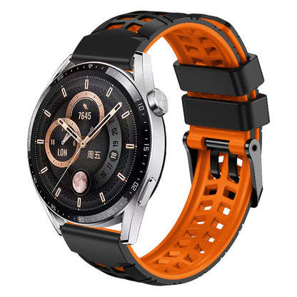 For Huawei Watch 4 / 4 Pro / Watch 3 / 3 Pro Silicone Watch Band 22mm Textured Watch Strap with Dual Buckle