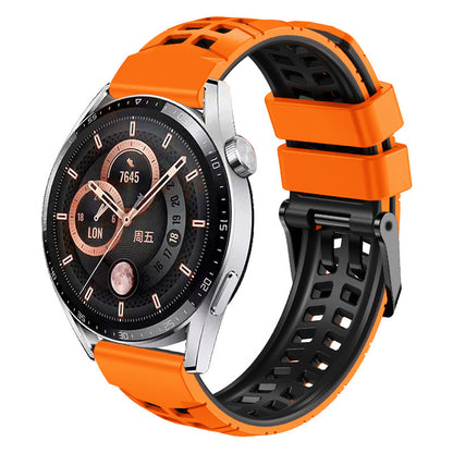 For Huawei Watch 4 / 4 Pro / Watch 3 / 3 Pro Silicone Watch Band 22mm Textured Watch Strap with Dual Buckle