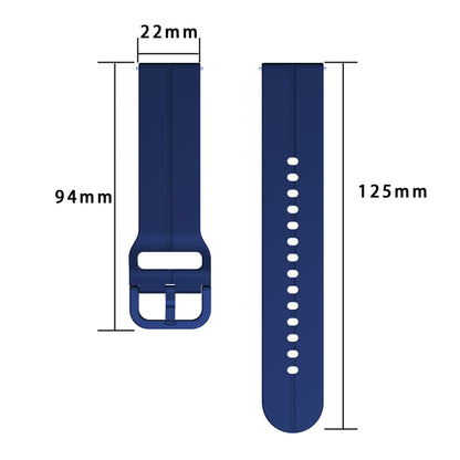 For Garmin Forerunner 265 / 255 / Vivoactive 4 / Venu 2 Silicone Watch Strap 22mm Watch Band with Square Buckle