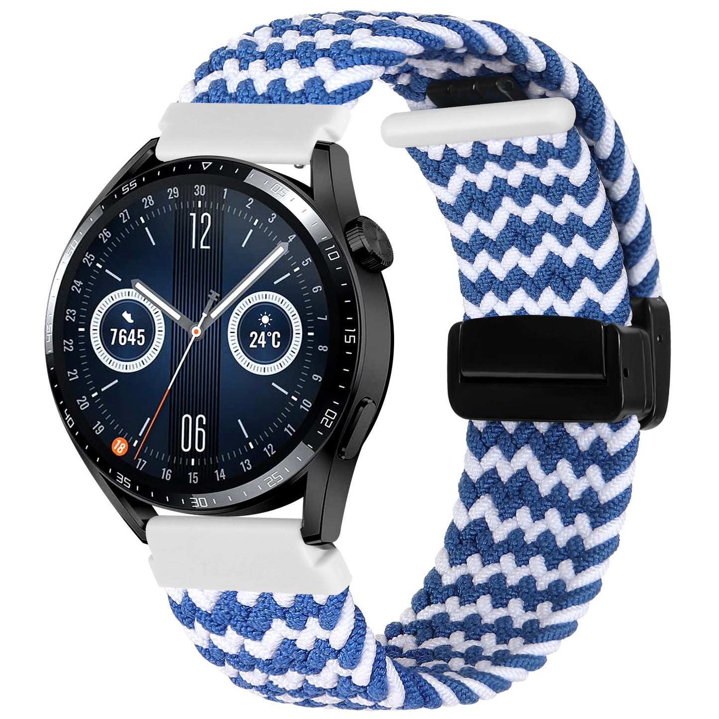 For Garmin Forerunner 265 / 255 / Vivoactive 4 / Venu 2 Nylon Watch Strap 22mm Replacement Watchband with Folding Buckle