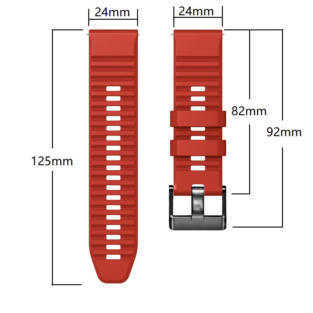 For Suunto 9 / 9 Baro / 7 Silicone Watch Band 24mm Dual Color Textured Replacement Watch Strap