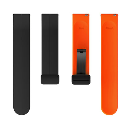 Magnetic Watch Band for Garmin vivomove Trend / Style / Luxe , 20mm Silicone Dual Color Sport Straps with Black Folding Buckle