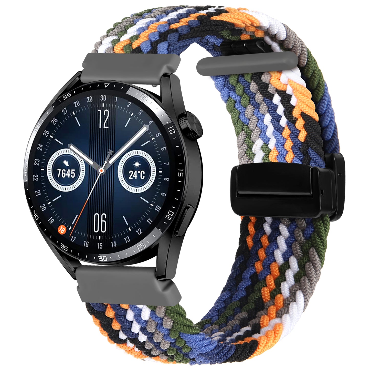 Nylon Watch Bands for Garmin vivomove Trend / Style / Luxe , 20mm Folding Buckle Adjustable Braided Strap