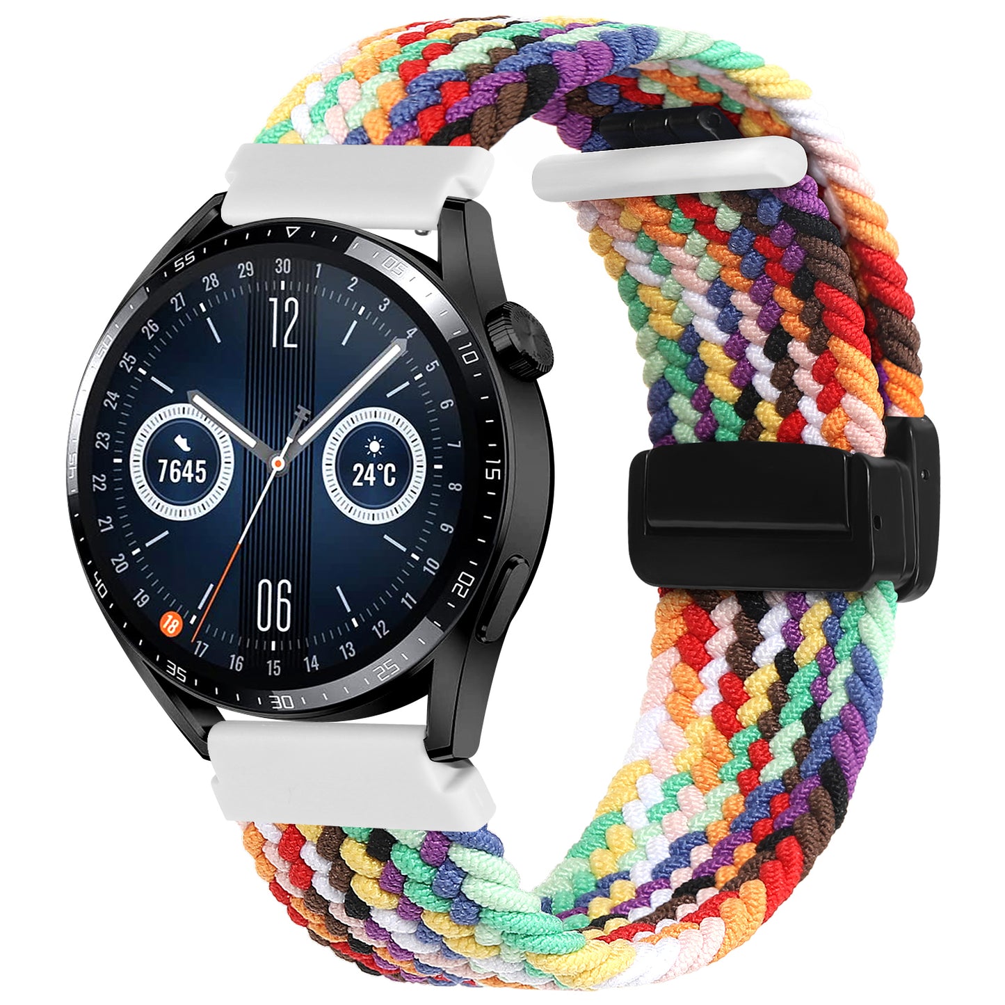 Nylon Watch Bands for Garmin vivomove Trend / Style / Luxe , 20mm Folding Buckle Adjustable Braided Strap