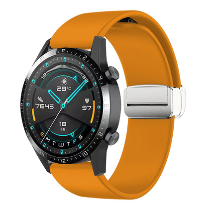 Sport Bands for Huawei Watch 4 / Watch 4 Pro / Watch 3 / Watch 3 Pro , Silicone 22mm Watch Strap with Silver Magnetic Folding Buckle