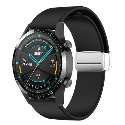 Sport Bands for Huawei Watch 4 / Watch 4 Pro / Watch 3 / Watch 3 Pro , Silicone 22mm Watch Strap with Silver Magnetic Folding Buckle