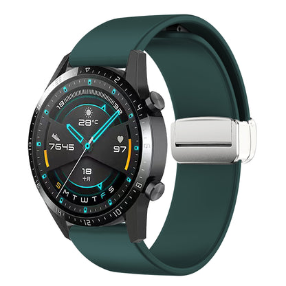 Sport Bands for Huawei Watch 4 / Watch 4 Pro / Watch 3 / Watch 3 Pro , Silicone 22mm Watch Strap with Silver Magnetic Folding Buckle