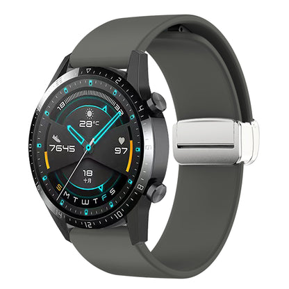 Sport Bands for Huawei Watch 4 / Watch 4 Pro / Watch 3 / Watch 3 Pro , Silicone 22mm Watch Strap with Silver Magnetic Folding Buckle