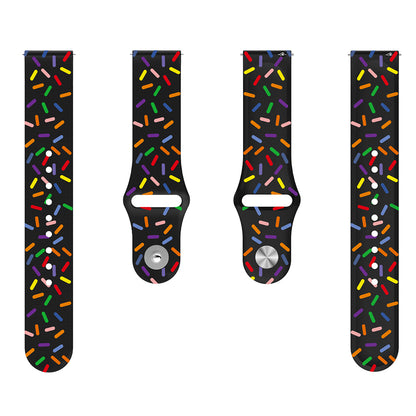 Quick Release Watch Band for Garmin Venu / Sq / Sq 2 / 2 Plus , Silicone 20mm Printed Color Dot Replacement Bracelet