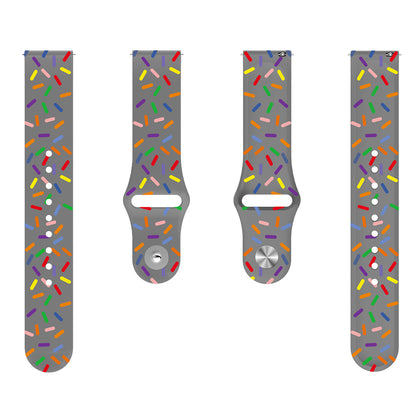 Quick Release Watch Band for Garmin Venu / Sq / Sq 2 / 2 Plus , Silicone 20mm Printed Color Dot Replacement Bracelet