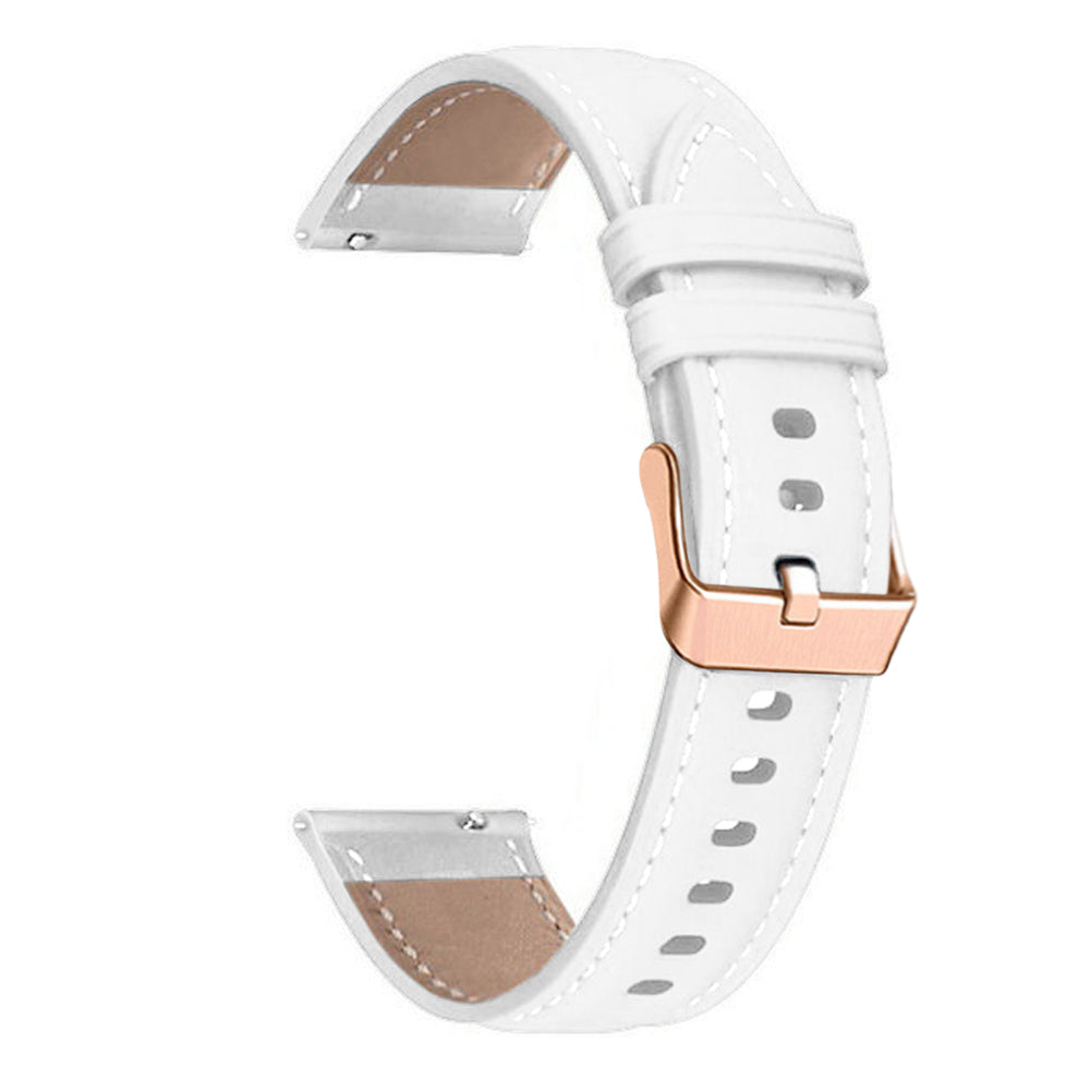 Watch Band for Garmin Venu / Sq / Sq 2 / 2 Plus , 20mm Genuine Cow Leather Strap with Rose Gold Buckle