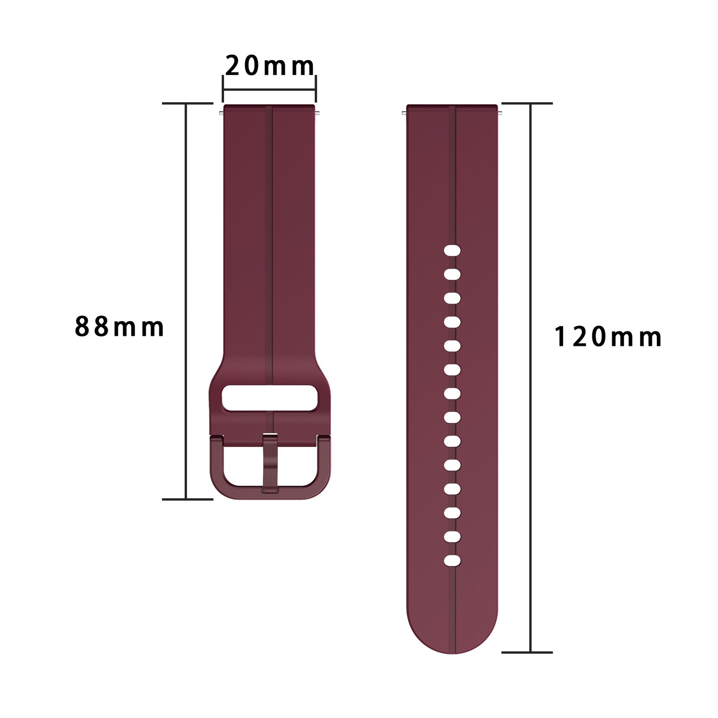 For Garmin VivoMove Trend / Luxe / Style 20mm Watch Band Silicone Wrist Strap with Square Buckle