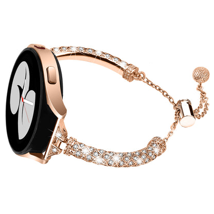 20mm Watch Band for Samsung Galaxy Watch6 40mm 44mm / Watch6 Classic 43mm 47mm / Watch 5 40mm 44mm / Watch4 40mm 44mm , Rhinestone Decor Copper Bracelet