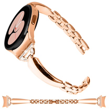 Watch Band for Samsung Galaxy Watch6 40mm 44mm / Watch6 Classic 43mm 47mm / Watch 5 40mm 44mm / Watch4 40mm 44mm , Rhinestone Decor Copper Bracelet with Connector