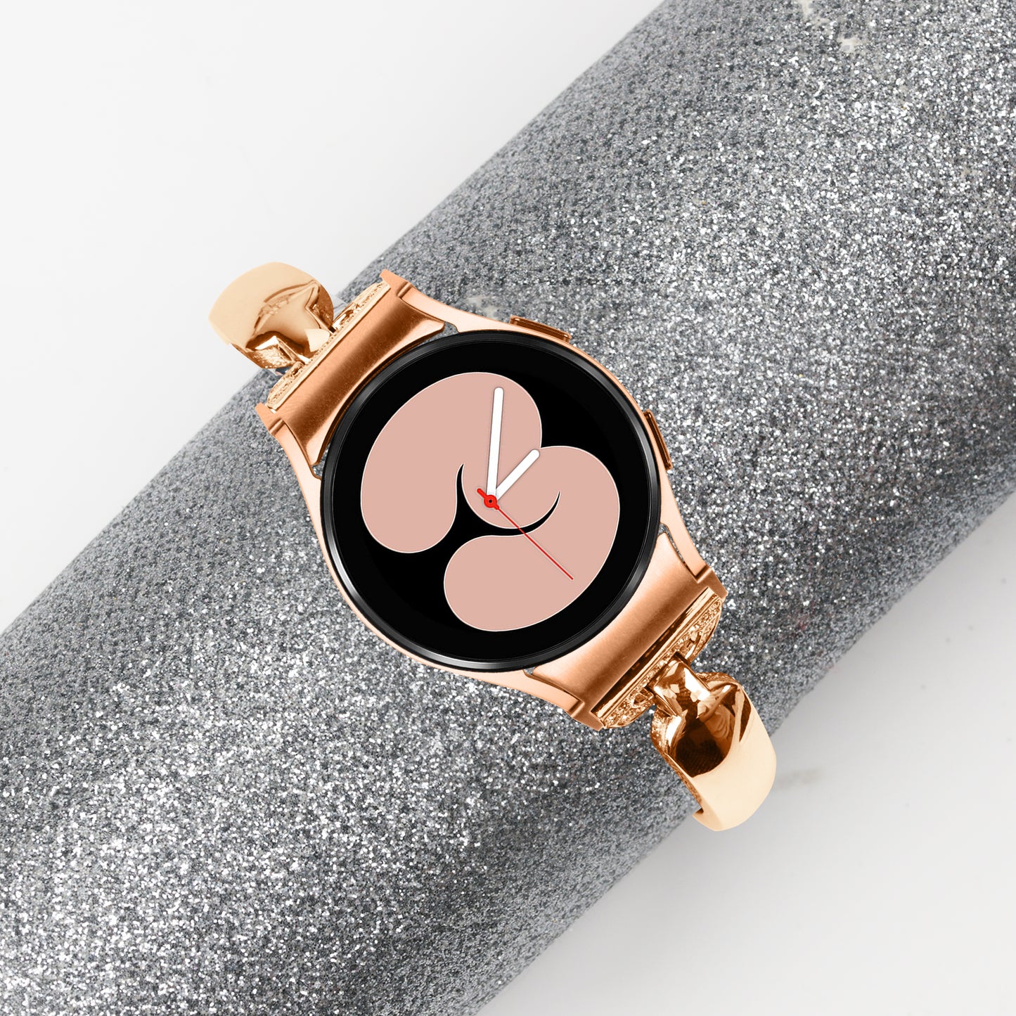 Watch Band for Samsung Galaxy Watch6 40mm 44mm / Watch6 Classic 43mm 47mm / Watch 5 40mm 44mm / Watch4 40mm 44mm , Rhinestone Decor Copper Bracelet with Connector