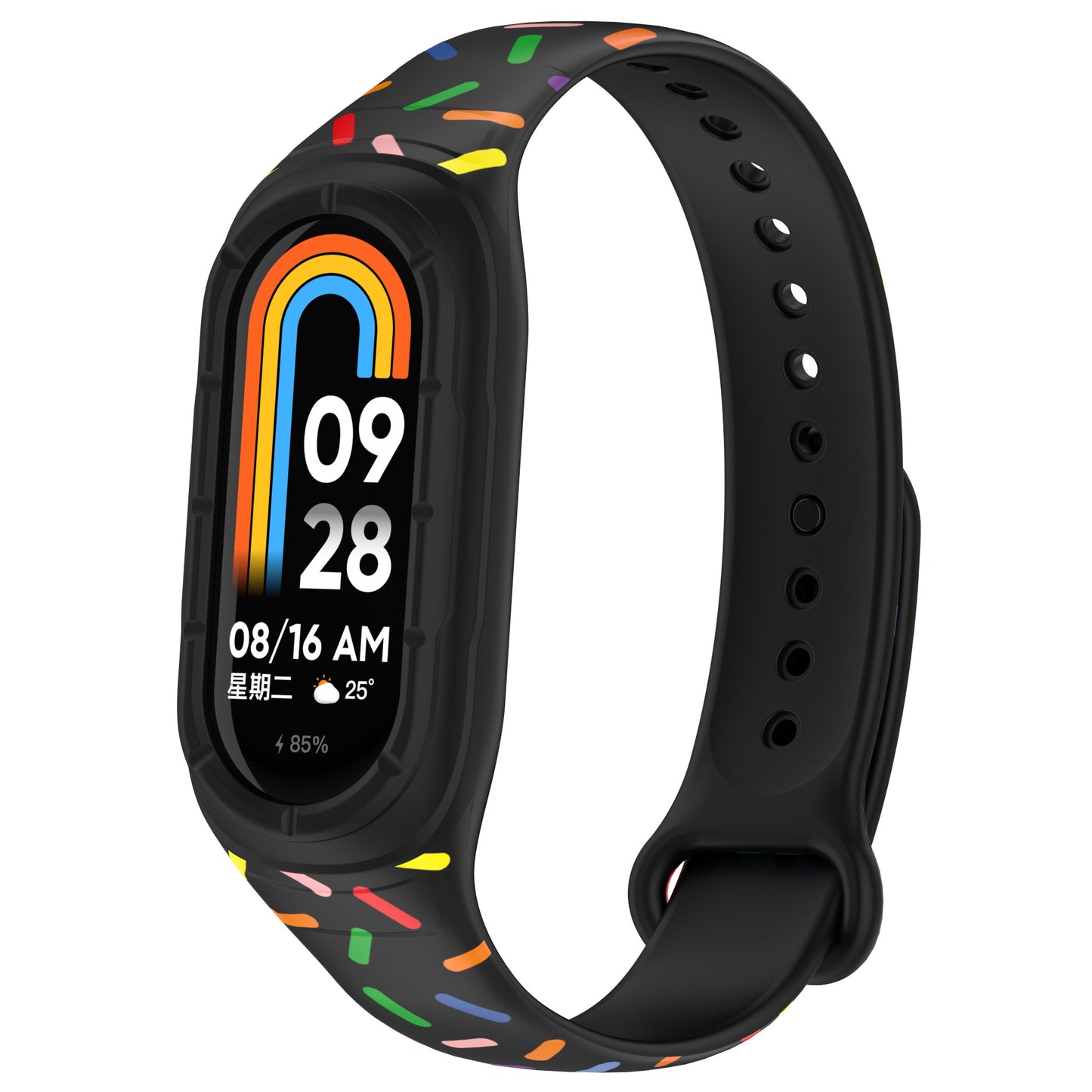 For Xiaomi Smart Band 8 Integrated Silicone Strap Colorful Spotted Replacement Wrist Band