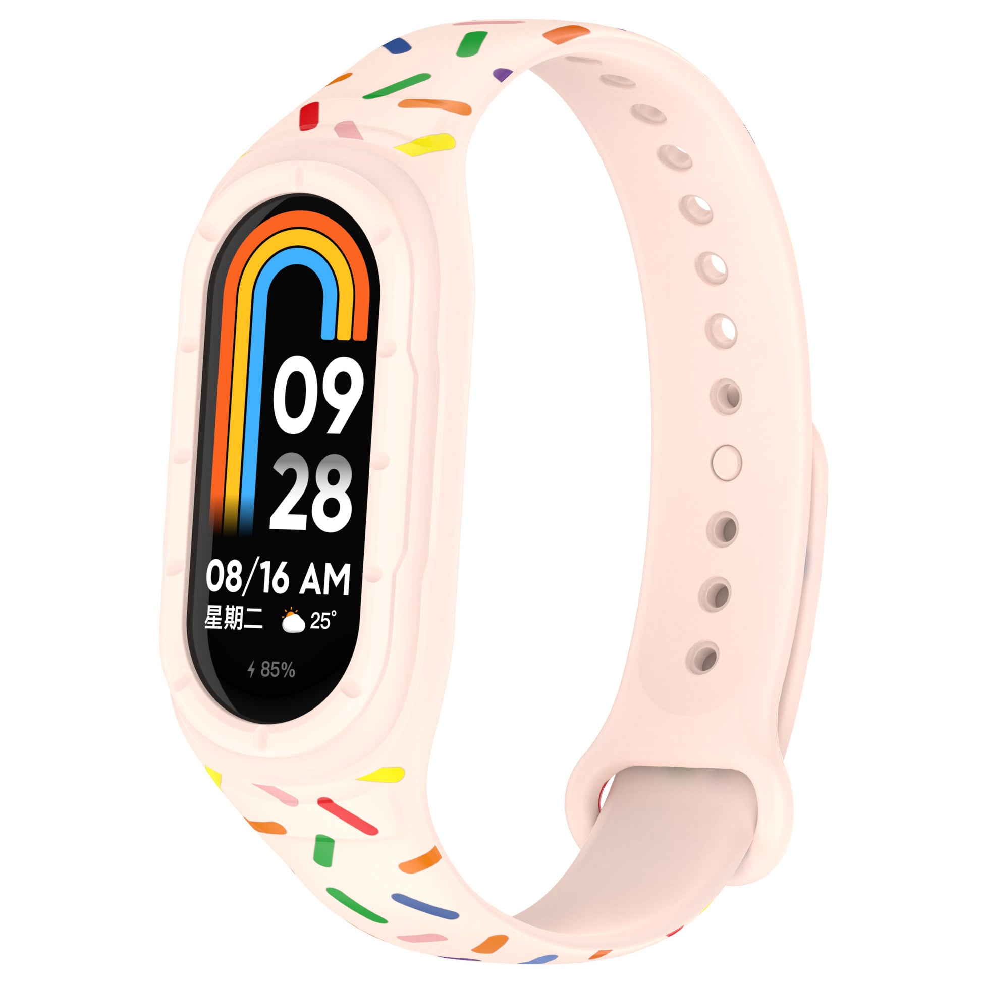 For Xiaomi Smart Band 8 Integrated Silicone Strap Colorful Spotted Replacement Wrist Band