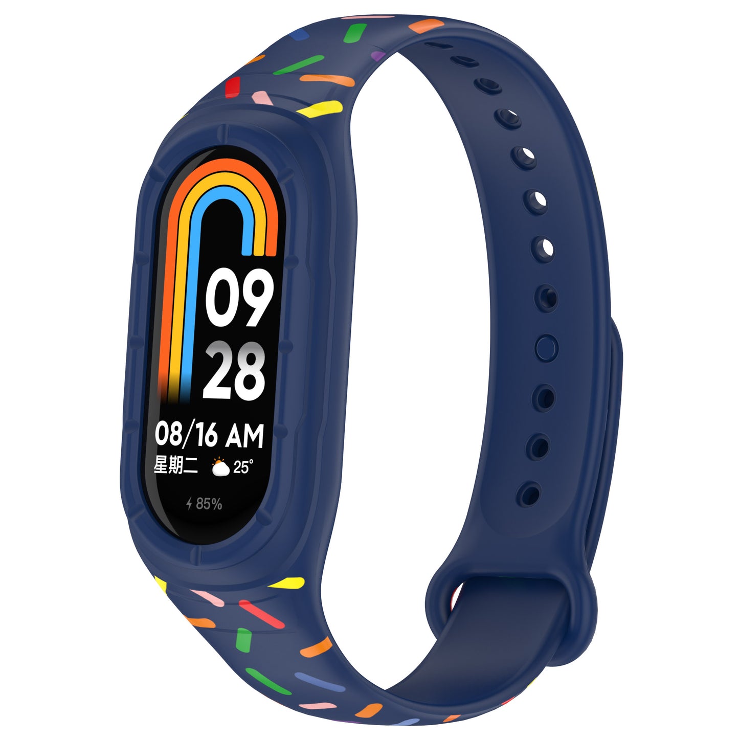 For Xiaomi Smart Band 8 Integrated Silicone Strap Colorful Spotted Replacement Wrist Band