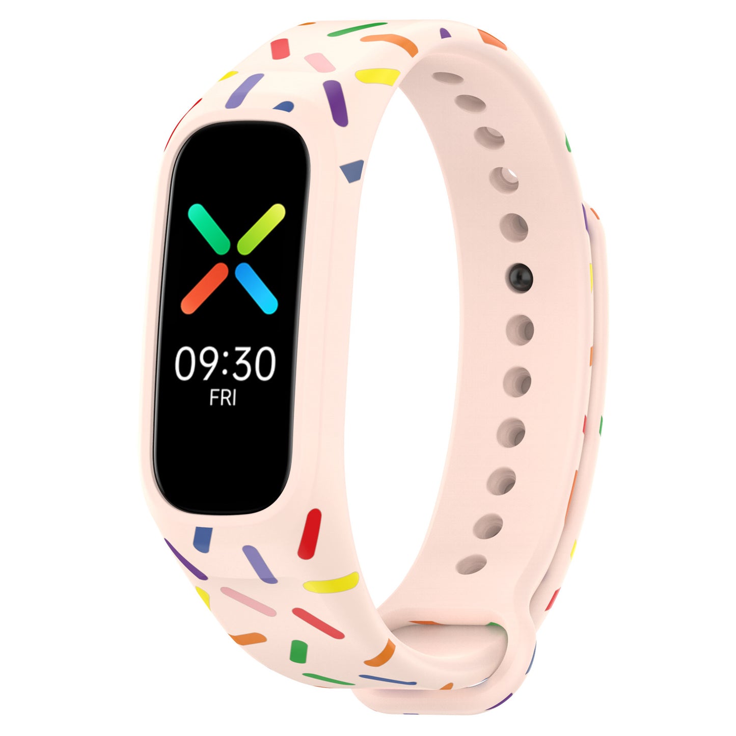 For Oppo Band Integrated Silicone Strap Watch Case Colorful Spotted Wrist Band